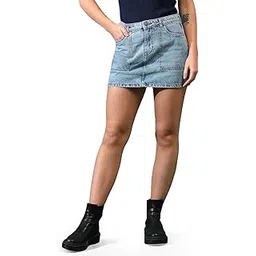 tales & stories young Denim Light Blue Shorts for Women-Y118212-picture-33
