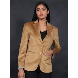 Talethread Notched Lapel Collar Single-Breasted Cotton Velvet Casual Blazer-picture-26