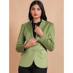Talethread Single Breasted Cotton Velvet Blazer-picture-19