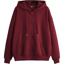 Women's Solid Casual Zipper Hoodie || Sweatshirt for Women Winter Wear || Casual Full Sleeves Women Stylish Hooded Neck Fleece Zipper Hoodie for Winter Wear-image-44