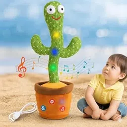Talking Dancing Cactus Toy with Music & Rechargeable Battery | Interactive Singing Cactus Toy for Kids | Baby Musical Soft Toy for 6-12 Months | Dancing Cactus Plush Gift for 1 Year Old Boys & Girls-picture-11