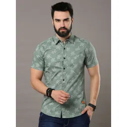 Tallwalker Abstract Printed Standard Slim Fit Cotton Casual Shirt image 1