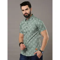 Tallwalker Abstract Printed Standard Slim Fit Cotton Casual Shirt image 2