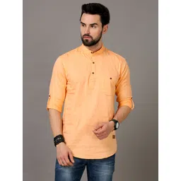 tallwalker Men Solid Pure Cotton Straight Kurta-picture-24