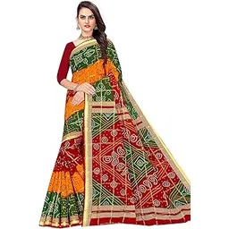 tamaira fashion Women's Pure Cotton Bandhani Saree Without Blouse Piece-picture-23