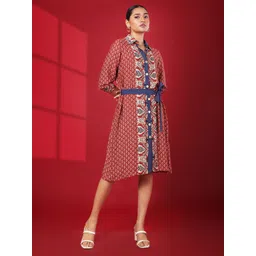 Tamiska By Narendra Kumar Abstract Print Shirt Dress-picture-28