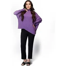 tamiska by narendra kumar Women’s Ribbed Knit Relaxed Fit Pullover Sweater, Asymmetric High Neck Winterwear-picture-12