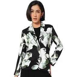 tandul Floral Print Black Women's Coat - Fleece Full Sleeve (10327)-picture-54