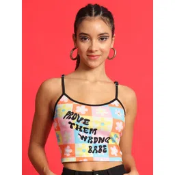TANDUL Floral Printed Shoulder Straps Tank Crop Top-picture-30