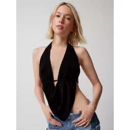TANDUL Halter Neck Velvet Empire Top-picture-20