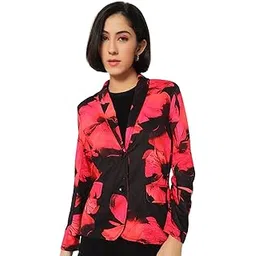 tandul Printed Black Women's Coat - Fleece Full Sleeve (10328)-picture-15