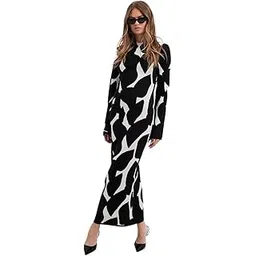 tandul Women Bodycon Full Length Dress Fabric Fabric Fabric Fabric Fabric Blend Printed Multicolor Casual Women Dress (6724)-picture-19