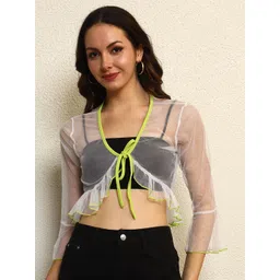 TANDUL Women Crop Tie-Up Shrug-picture-17