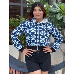 TANDUL Women Fleece Lightweight Crop Bomber Jacket-picture-26