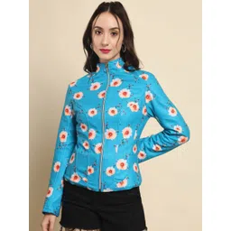 TANDUL Women Fleece Lightweight Tailored Jacket with Patchwork-picture-21