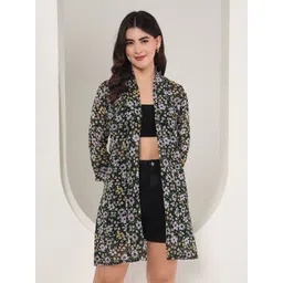 TANDUL Women Floral Printed Longline Open Front Shrug-picture-26