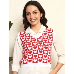 TANDUL Women Quirky Printed Crop Sweater Vest-picture-27