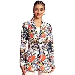 tandul Women's Coat - Multicolor Full Sleeve Coat Blazert, Casual Single Breasted Printed Coat, (7396)-picture-18