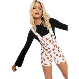 tandul Women's Dungaree-Multicolor Lycrn Bland Dungaree, Bottom Short Printed Dungaree For Girls & Women (7257)-picture-18