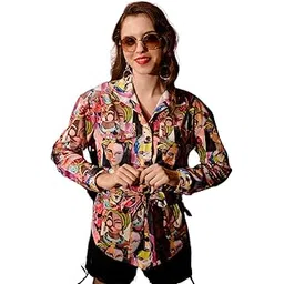 tandul Womens Multicolor Printed Coat - Full Sleeve, Button, Cotton Blend Coat (9930)-picture-46