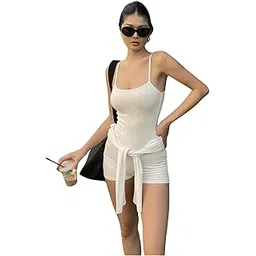 tandul Womens White Solid Jumpsuit - Sleeveless, Cotton Blend Jumpsuit (9199)-picture-19