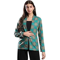 tandul Women's Women Coat - Multicolor Polyester Full Sleeve Women Coat Single Breasted Printed Women Coat (7292)-picture-38