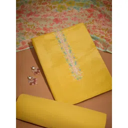 Taneira Floral Embroidered Thread Work Unstitched Dress Material-picture-11