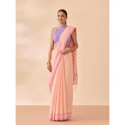Taneira Light Orange Cotton Printed Saree-picture-10