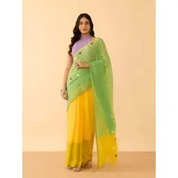 Taneira Yellow Cotton Woven Design Saree-picture-26