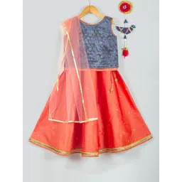 Tangerine Closet Girls Ready to Wear Lehenga & Blouse With Dupatta-picture-13