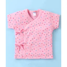 Tango Interlock Half Sleeves Front Open Vest Hearts Print - Pink-picture-15