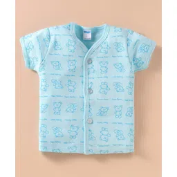 Tango Interlock KnitHalf Sleeves Teddy Printed Jhabla - Light Blue-picture-25