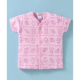 Tango Interlock KnitHalf Sleeves Teddy Printed Jhabla - Pink-picture-18