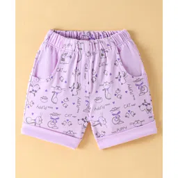 Tango Looper Above Knee Length Shorts Cat & Dog Print - Mauve-image-38