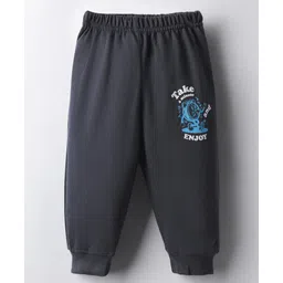 Tango Looper Knit Full Length Lounge Pant With Take A Minute Text Print - Black-image-16