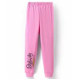 Tango Looper Knit Full Length Lounge Pant with Text Print - Pink-image-22
