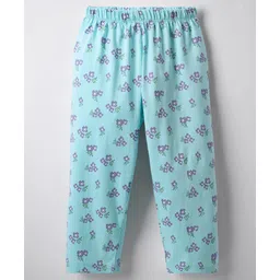 Tango Single Jersey Knit Capri Length Leggings With Floral Print - Aqua Blue-picture-17