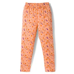 Tango Single Jersey Knit Full Length Lounge Pant With Floral Print - Orange-image-24