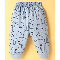 Tango Single Jersey Knit Full Length Lounge Pants With Bear Print - Rose Grey-image-36