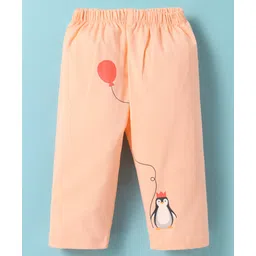 Tango Single Jersey Knit Full Length Lounge Pants with Penguin Print - Peach-picture-23
