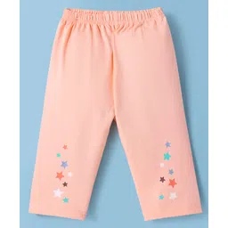 Tango Single Jersey Knit Full Length Lounge Pants with Star Print - Peach-image-48