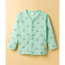 Tango Single Jersey Knit Full Sleeves Jhabla with Bear Print - Light Green-picture-22