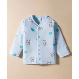 Tango Single Jersey Knit Full Sleeves Jhabla with Heart & Bear Print - Light Blue-picture-26