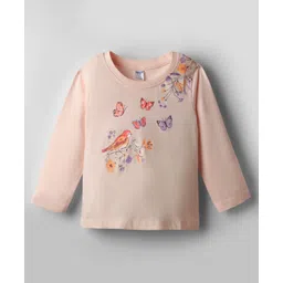 Tango Single Jersey Knit Full Sleeves T-Shirt with Butterfly Print - Peach-picture-32