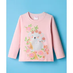 Tango Single Jersey Knit Full Sleeves T-Shirt with Floral Print - Peach-picture-11