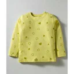 Tango Single Jersey Knit Full Sleeves T-Shirt With Heart Print - Yellow-picture-16