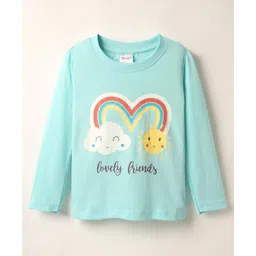 Tango Single Jersey Knit Full Sleeves T-Shirt With Lovely Friends Text Print - Light Blue-picture-24