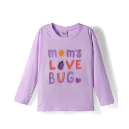 Tango Single Jersey Knit Full Sleeves T-Shirt with Mom Love Bug Text Print - Mauve-picture-34
