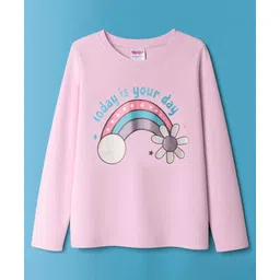 Tango Single Jersey Knit Full Sleeves T-Shirt with Rainbow Print - Pink-picture-25