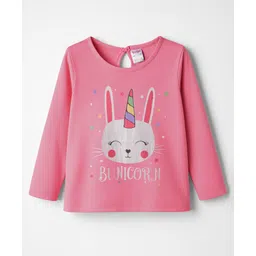 Tango Single Jersey Knit Full Sleeves T-Shirt With Unicorn Graphic - Pink-picture-36